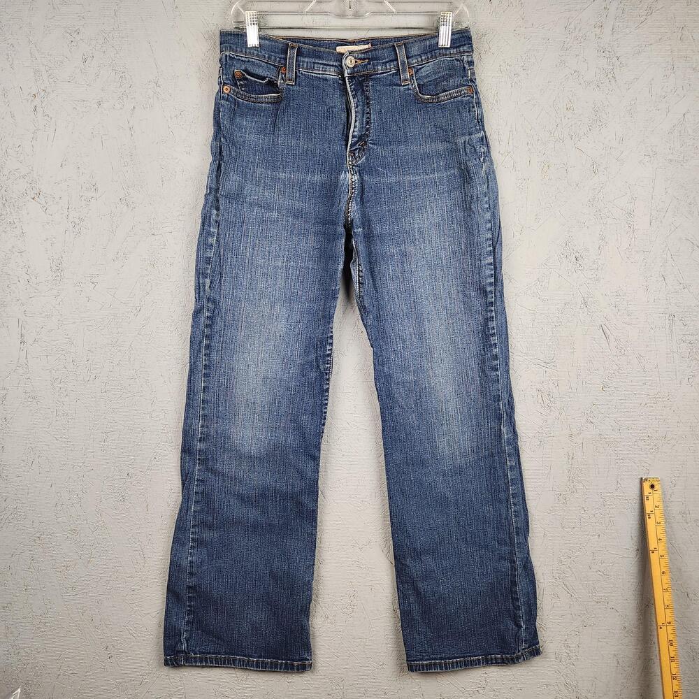 Levis Jeans Womens 10 Short Blue 515 Perfectly Slimming Bootcut Stretch Denim